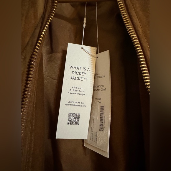 Veronica Beard New Suz Suede Dickey Chore Coat Jacket Whisky Size Medium - Picture 4 of 8